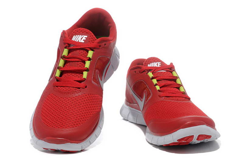 Nike Free run Womens Shoes 5.0 breathable Red Gray (4)